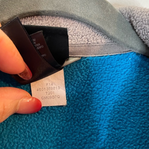 The North Face Full Zip Fleece Jacket Gray Teal Blue Women Medium #61661 - Picture 6 of 10